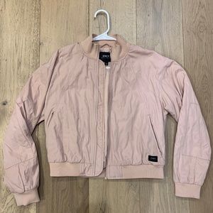 Pink obey bomber jacket